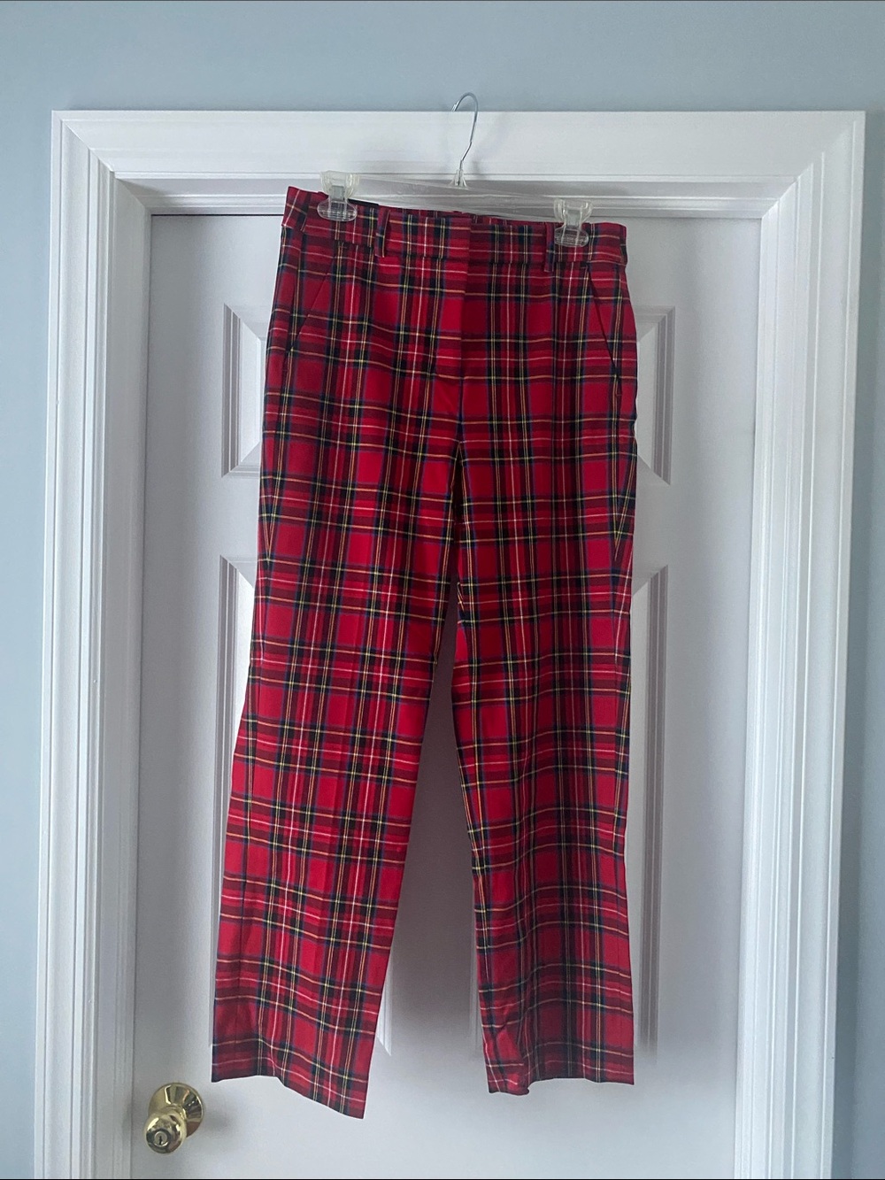 Red Plaid Women’s Trousers - Picture 1 of 2